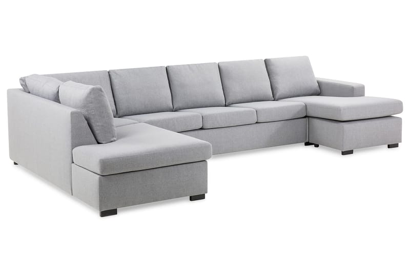 Crazy Stor U-sofa XL Divan Højre, Chaiselong Venstre - Lysegrå - Møbler - Sofaer - U Sofa