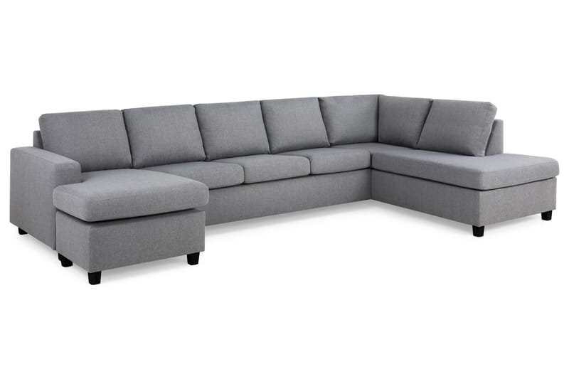 Crazy Stor U-sofa XL Divan Venstre, Chaiselong Højre - Lysegrå - Møbler - Sofaer - U Sofa