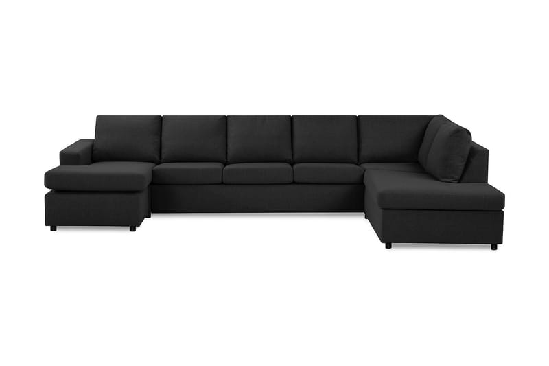 Crazy Stor U-sofa XL Divan Venstre, Chaiselong Højre - Mørkegrå / Sort - Møbler - Sofaer - U Sofa