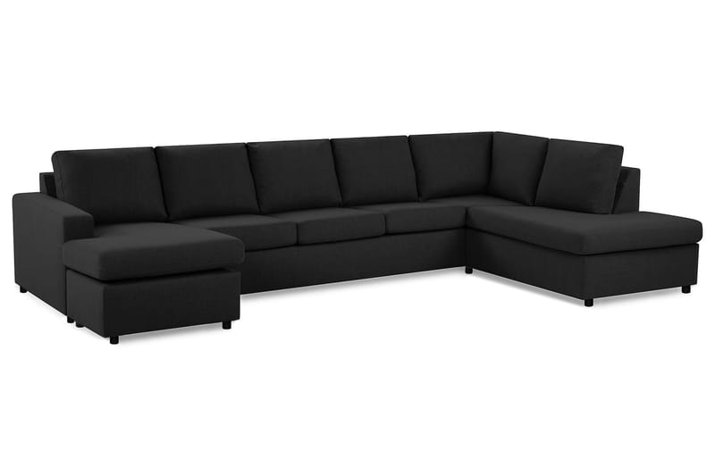 Crazy Stor U-sofa XL Divan Venstre, Chaiselong Højre - Mørkegrå / Sort - Møbler - Sofaer - U Sofa