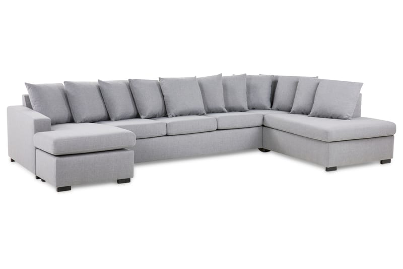 Crazy Stor U Sofa XL Divan Venstre Chaiselong Højre inkl. Kuvertpuder - Lysegrå - Møbler - Sofaer - U Sofa