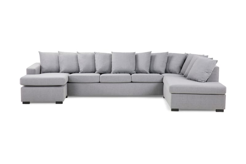 Crazy Stor U Sofa XL Divan Venstre Chaiselong Højre inkl. Kuvertpuder - Lysegrå - Møbler - Sofaer - U Sofa