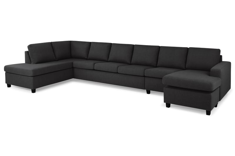 Crazy Stor U-sofa XXL Chaiselong Højre 407 cm Bred - Antracit - Møbler - Sofaer - U Sofa