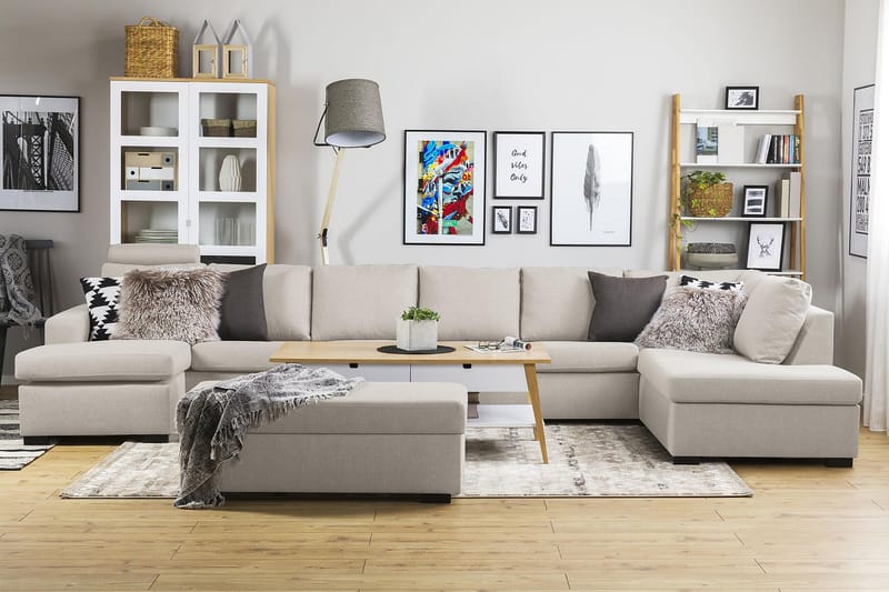 Crazy Stor U-sofa XXL Chaiselong Venstre, Divan Højre - Beige - Møbler - Sofaer - U Sofa