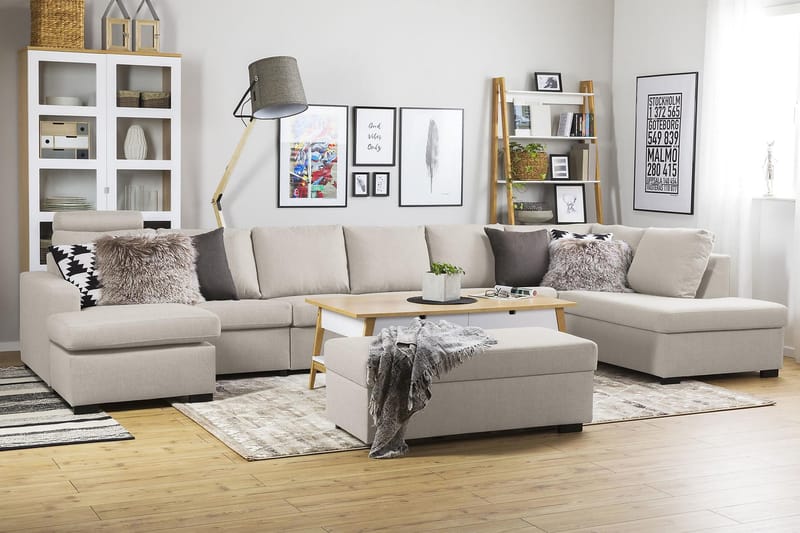 Crazy Stor U-sofa XXL Chaiselong Venstre, Divan Højre - Beige - Møbler - Sofaer - U Sofa