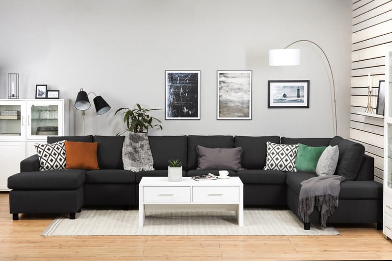 Crazy Stor U-sofa XXL Divan Venstre, Chaiselong Højre - Antracit - Møbler - Sofaer - U Sofa