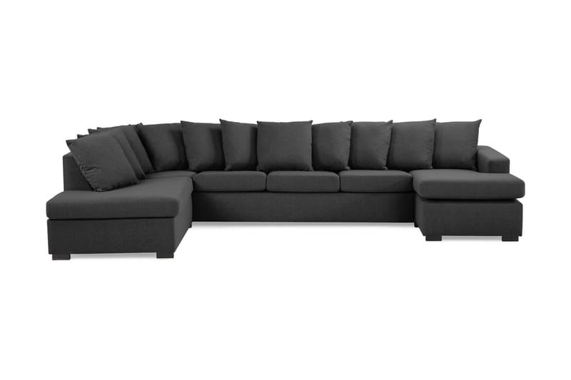 Crazy U-sofa XL Chaiselong Højre inkl Løse rygpuder - Sort - Møbler - Sofaer - U Sofa