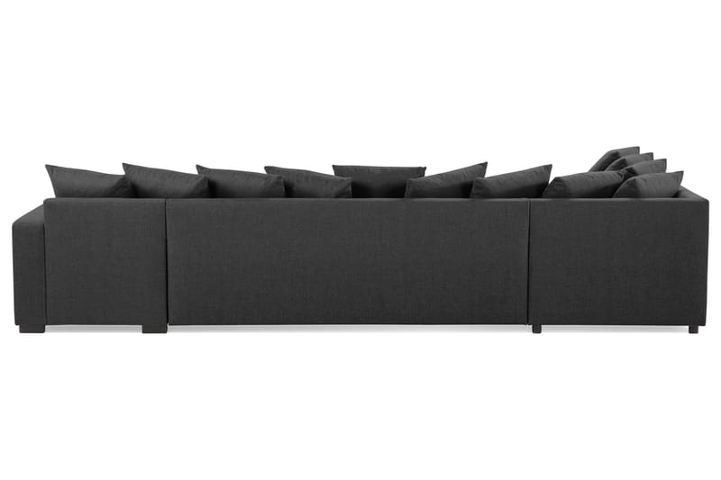 Crazy U-sofa XL Chaiselong Højre inkl Løse rygpuder - Sort - Lædersofaer - Velour sofaer - U Sofa