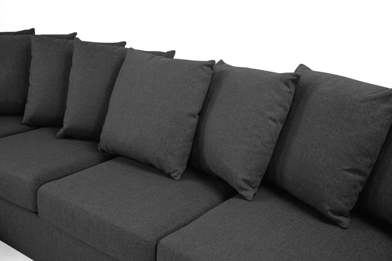 Crazy U-sofa XL Chaiselong Højre inkl Løse rygpuder - Sort - Lædersofaer - Velour sofaer - U Sofa