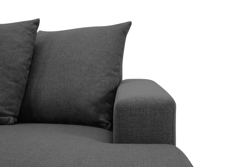 Crazy U-sofa XL Chaiselong Højre inkl Løse rygpuder - Sort - Lædersofaer - Velour sofaer - U Sofa