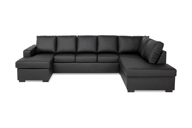 Crazy U-sofa XL Chaiselong Venstre - Sort Kunstlæder - Møbler - Sofaer - U Sofa