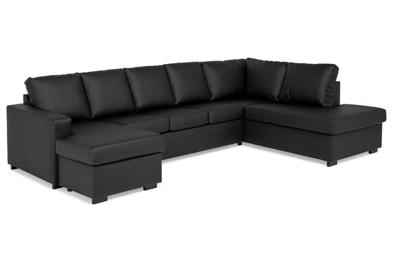 Crazy U-sofa XL Chaiselong Venstre - Sort Kunstlæder - Møbler - Sofaer - U Sofa