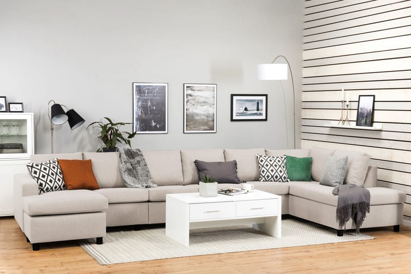 Crazy U-sofa XXL Chaiselong Venstre - Beige - Møbler - Sofaer - U Sofa