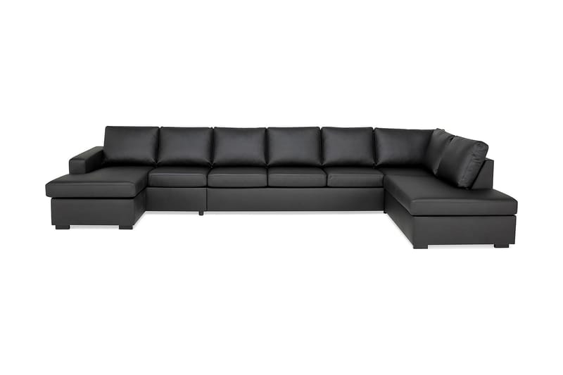 Crazy U-sofa XXL Chaiselong Venstre - Sort Kunstlæder - Møbler - Sofaer - U Sofa