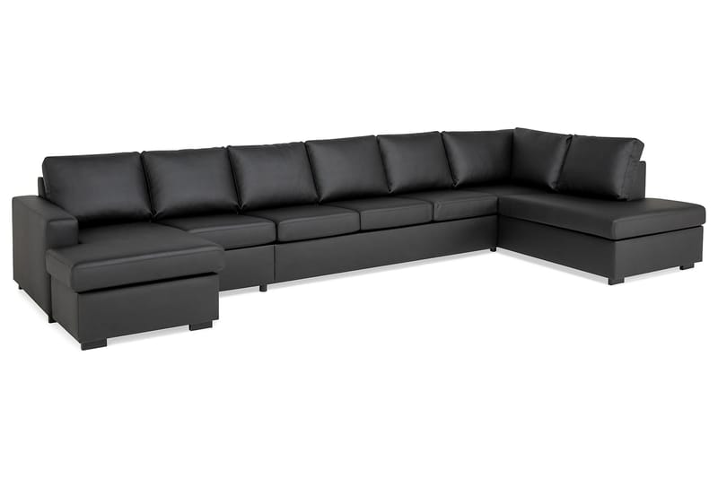 Crazy U-sofa XXL Chaiselong Venstre - Sort Kunstlæder - Møbler - Sofaer - U Sofa