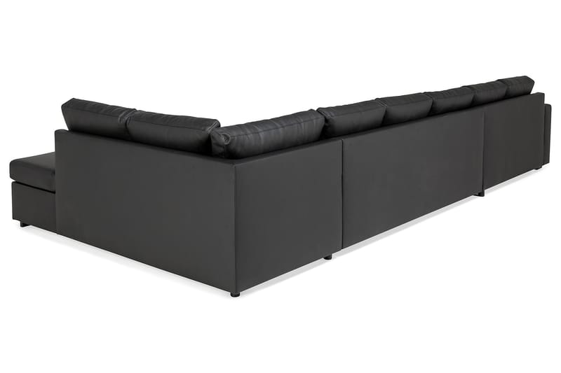 Crazy U-sofa XXL Chaiselong Venstre - Sort Kunstlæder - Møbler - Sofaer - U Sofa