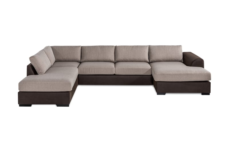 Cuba Stor U Sofa Divan Højre Chaiselong Venstre - Brun/Beige - Møbler - Sofaer - U Sofa