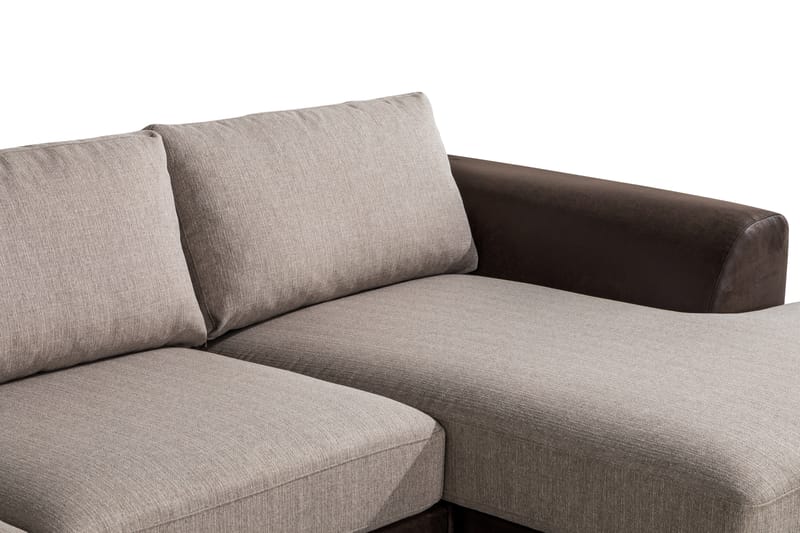 Cuba Stor U Sofa Divan Højre Chaiselong Venstre - Brun/Beige - Møbler - Sofaer - U Sofa