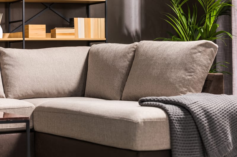 Cuba Stor U Sofa Divan Højre Chaiselong Venstre - Brun/Beige - Møbler - Sofaer - U Sofa