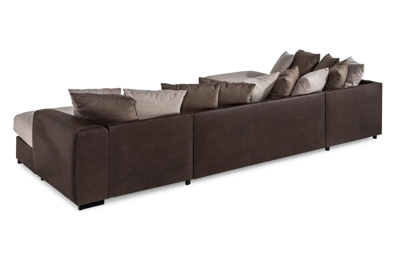 Cuba Stor U Sofa Divan Højre Chaiselong Venstre inkl. Kuvertpuder - Brun/Beige - Møbler - Sofaer - U Sofa