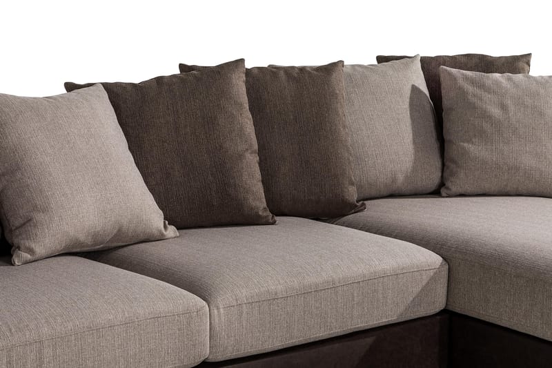 Cuba Stor U Sofa Divan Højre Chaiselong Venstre inkl. Kuvertpuder - Brun/Beige - Møbler - Sofaer - U Sofa