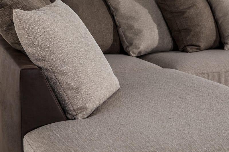 Cuba Stor U Sofa Divan Højre Chaiselong Venstre inkl. Kuvertpuder - Brun/Beige - Møbler - Sofaer - U Sofa