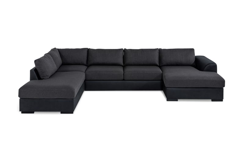 Cuba U-Sofa Chaiselong Højre - Sort/Grå - Møbler - Sofaer - U Sofa