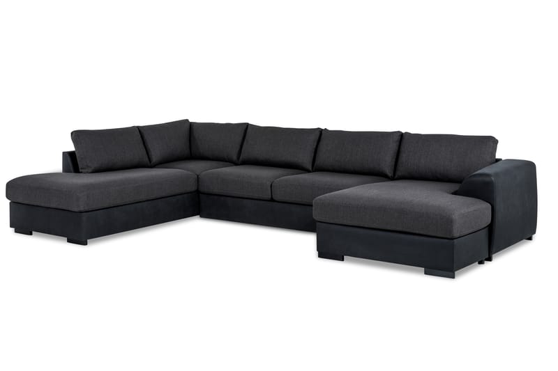 Cuba U-Sofa Chaiselong Højre - Sort/Grå - Møbler - Sofaer - U Sofa