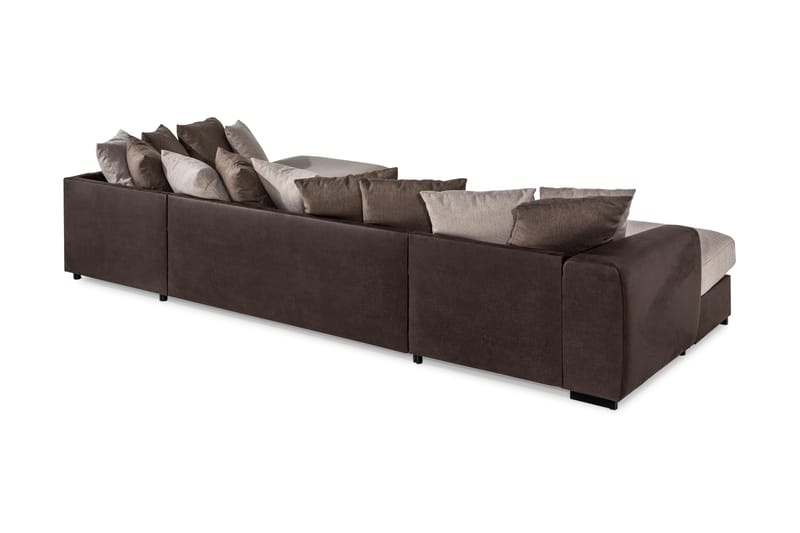 Cuba U Sofa Divan Venstre Chaiselong Højre inkl Kuvertpuder 380 cm bred - Brun/Beige - Møbler - Sofaer - U Sofa