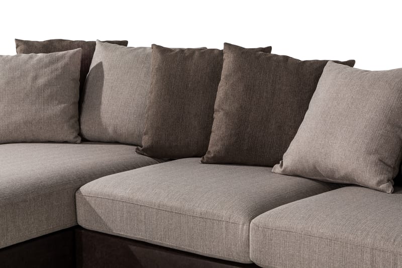 Cuba U Sofa Divan Venstre Chaiselong Højre inkl Kuvertpuder 380 cm bred - Brun/Beige - Møbler - Sofaer - U Sofa