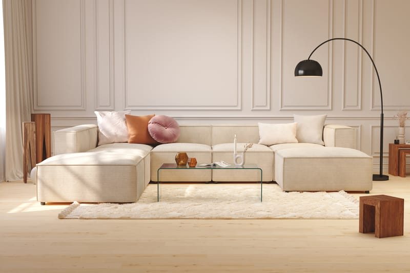 Cubo Dyb Manchester U-Sofa 5-personers Divan Højre, Chaiselong Højre - Beige / Lys - Møbler - Sofaer - U Sofa