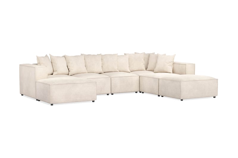 Cubo Dyb Manchester U-Sofa 5-personers Divan Højre, Chaiselong Højre - Beige / Lys - Møbler - Sofaer - U Sofa