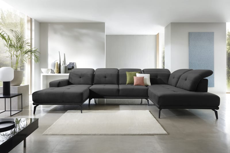 Devender Sofa m. Chaiselonger - Mørkegrå - Møbler - Sofaer - U Sofa