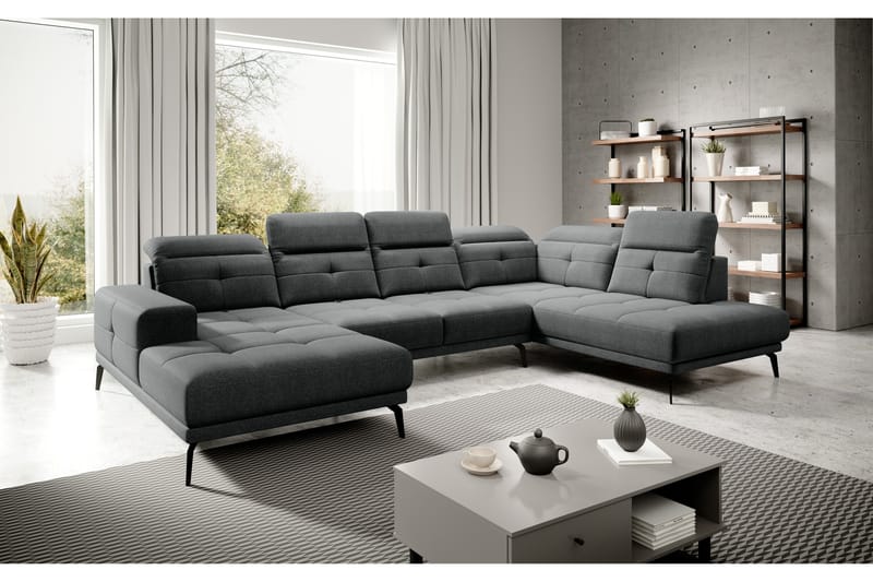 Devender Sofa m. Chaiselonger - Mørkegrå - Møbler - Sofaer - U Sofa