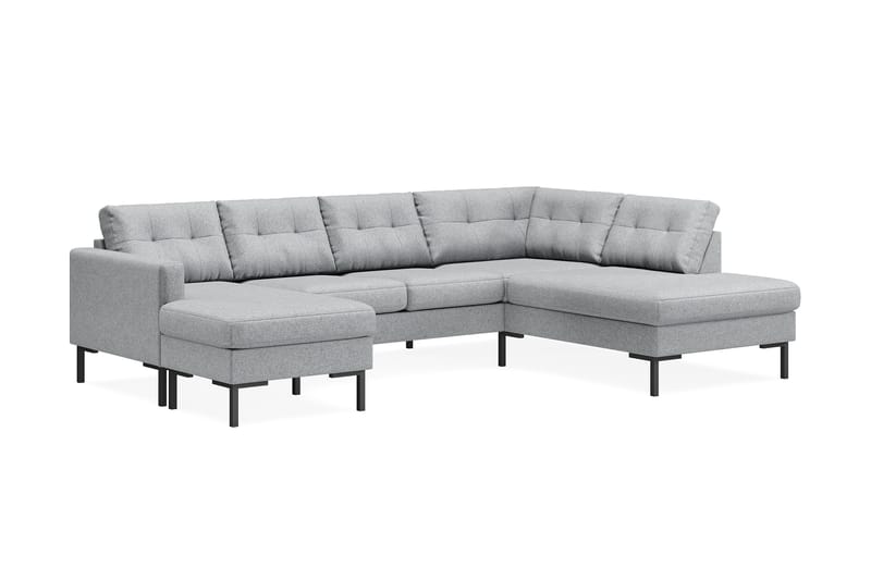 Frillestad 4-pers U-sofa Divan Venstre - Grå - Møbler - Sofaer - U Sofa