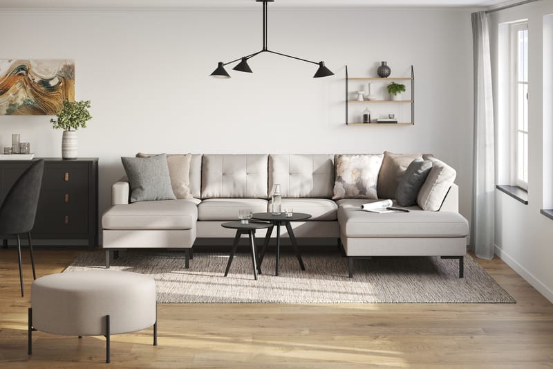 Frillestad 4-pers U-sofa Divan Venstre - Beige - Møbler - Sofaer - U Sofa