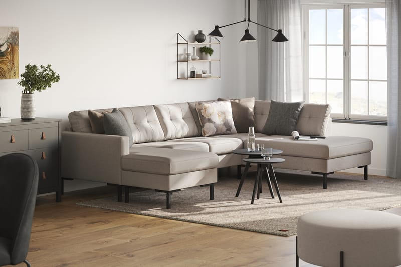 Frillestad 4-pers U-sofa Divan Venstre - Beige - Møbler - Sofaer - U Sofa