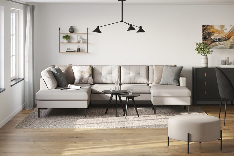 Frillestad 4-pers U-sofa Divan Højre - Beige - Møbler - Sofaer - U Sofa