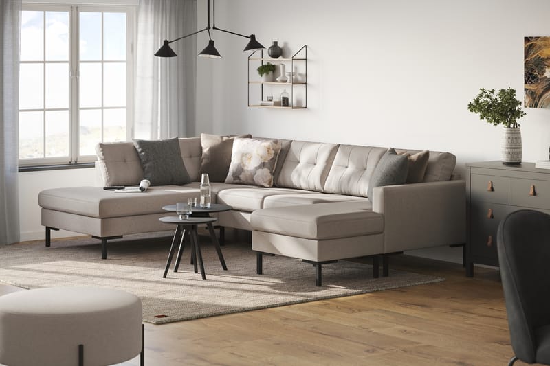 Frillestad 4-pers U-sofa Divan Højre - Beige - Møbler - Sofaer - U Sofa