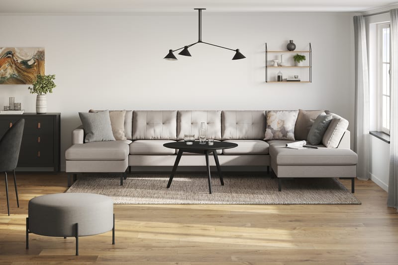 Frillestad 5-pers U-sofa Divan Venstre - Beige - Møbler - Sofaer - U Sofa