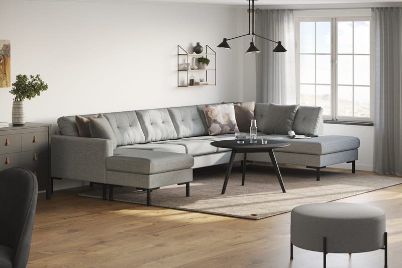 Frillestad 5-pers U-sofa Divan Venstre - Grå - Møbler - Sofaer - U Sofa