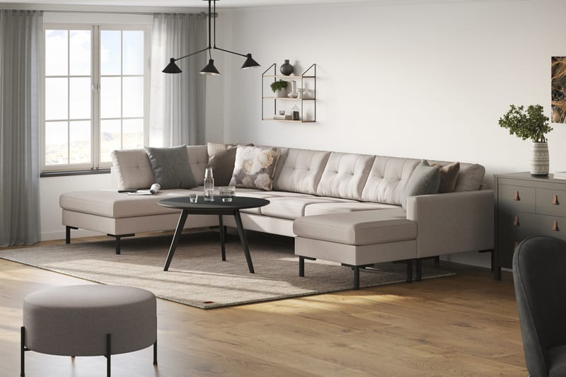 Frillestad 5-pers U-sofa Divan Højre - Beige - U Sofa