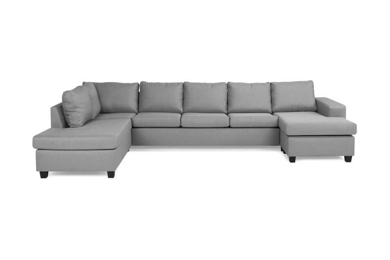 Houston U-sofa Large med Chaiselong Højre - Grå - Lædersofaer - Velour sofaer - U Sofa