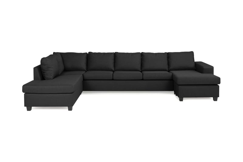 Houston U-sofa Large med Chaiselong Højre - Mørkegrå - Lædersofaer - Velour sofaer - U Sofa