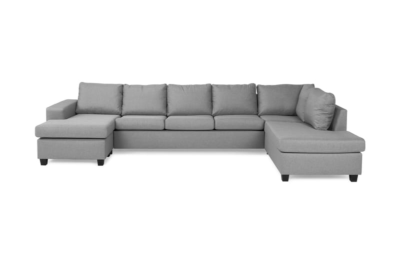 Houston U-sofa Large med Chaiselong Venstre - Grå - Lædersofaer - Velour sofaer - U Sofa