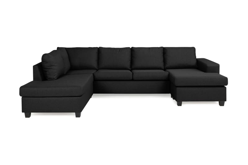 Houston U-sofa med Chaiselong Højre - Mørkegrå - Lædersofaer - Velour sofaer - U Sofa