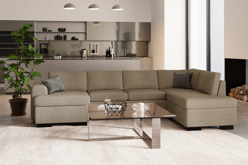 Link U-sofa Large med Chaiselong Højre - Beige - Møbler - Sofaer - U Sofa