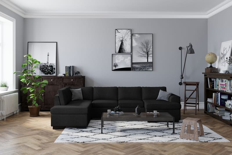 Link U-sofa med Chaiselong Venstre - Sort - Møbler - Sofaer - U Sofa