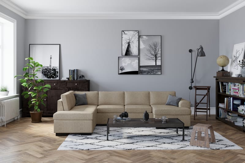 Link U-sofa XL med Chaiselong Højre - Beige - Møbler - Sofaer - U Sofa