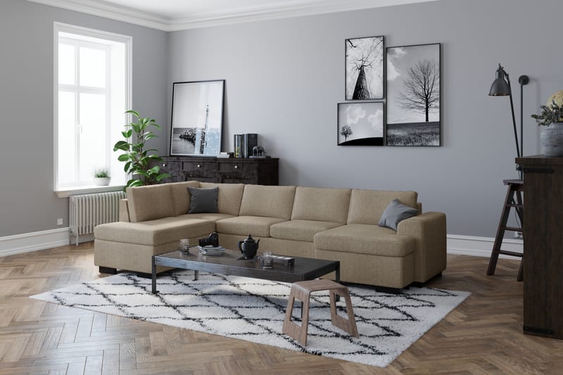 Link U-sofa XL med Chaiselong Højre - Beige - Møbler - Sofaer - U Sofa